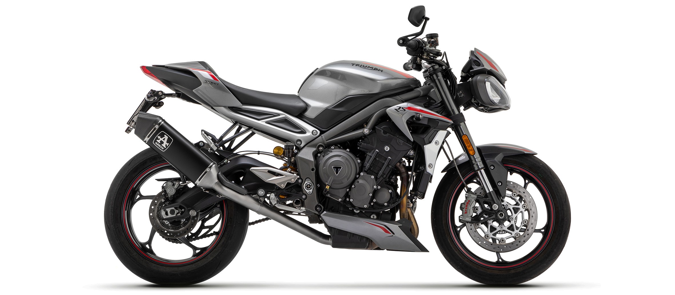 Arrow Veloce Aluminum DARK Racing Half System Triumph Street Triple 765 RS 2020 2022 71002VAN